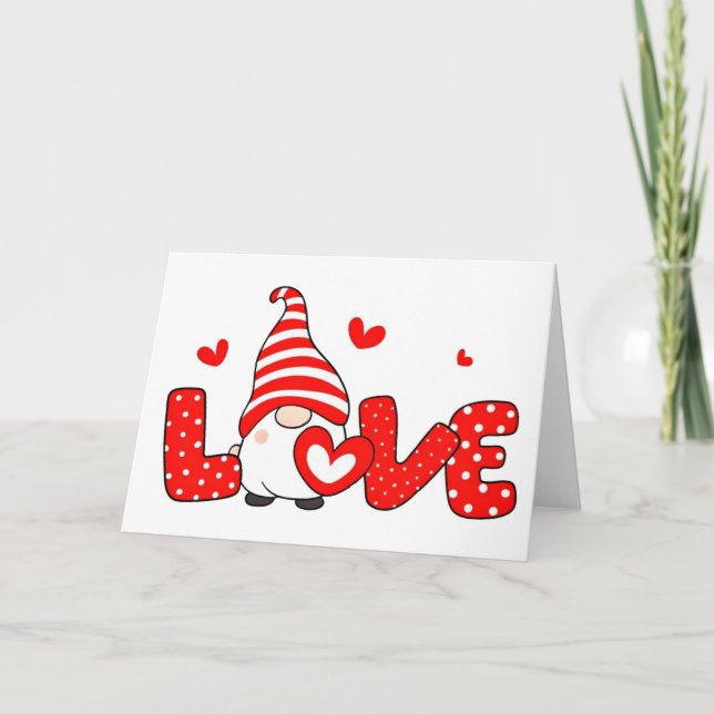 Valentine gnome kort (Framsida)