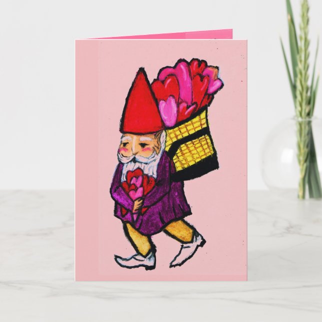 VALENTINE GNOME-kort Helgkort (Framsida)