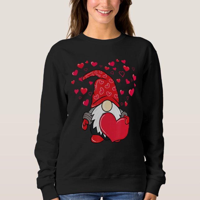 Valentine Gnome Love Heart Happy Valentines Day Wo T Shirt (Framsida)
