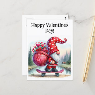 Valentine Gnome Lycklig Valentiness Vykort