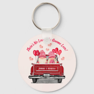 Valentine Gnome Vintage Red Lastbil Hearts Underl Nyckelring