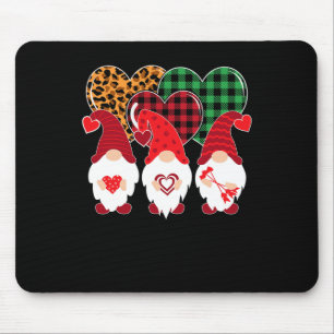 Valentine Gnomes Holding Heart Leopard Lycklig Val Musmatta