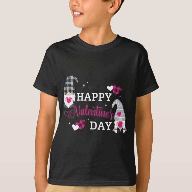Valentine Gnomes Holding Hearts Valentine Day Gn T Shirt (Framsida)