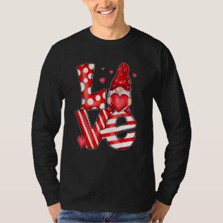 Valentine Gnomes Holding Hearts Valentine's Day Gn T Shirt
