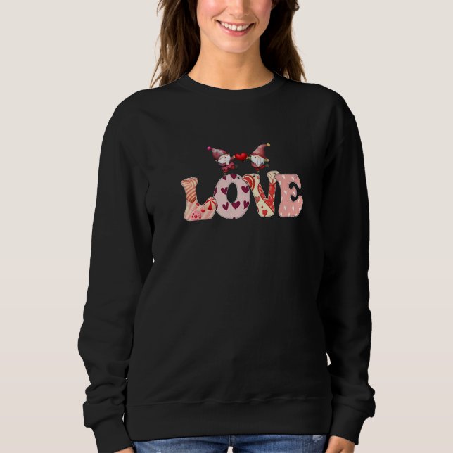 Valentine Gnomes Holding Hearts Valentine's Day Gn T Shirt (Framsida)