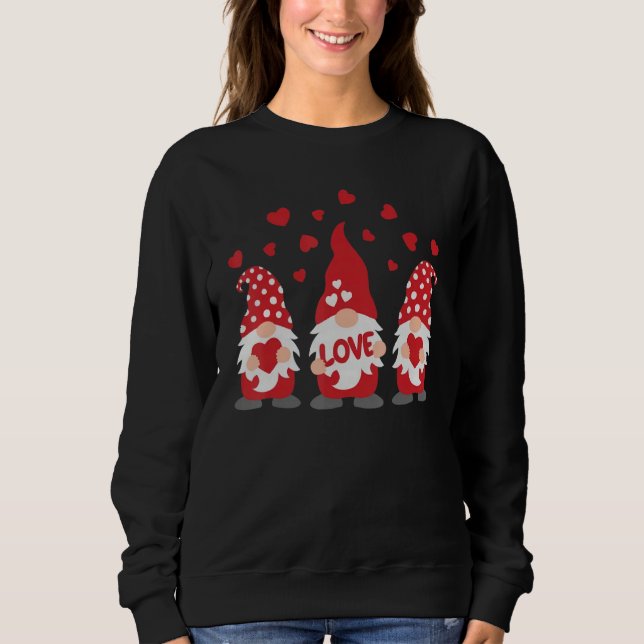 Valentine Gnomes Holding Hearts Valentine's Day Gn T Shirt (Framsida)