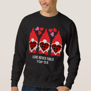 VALENTINE GNOMES Kärlek Misslyckas aldrig Lång Ärmad Tröja