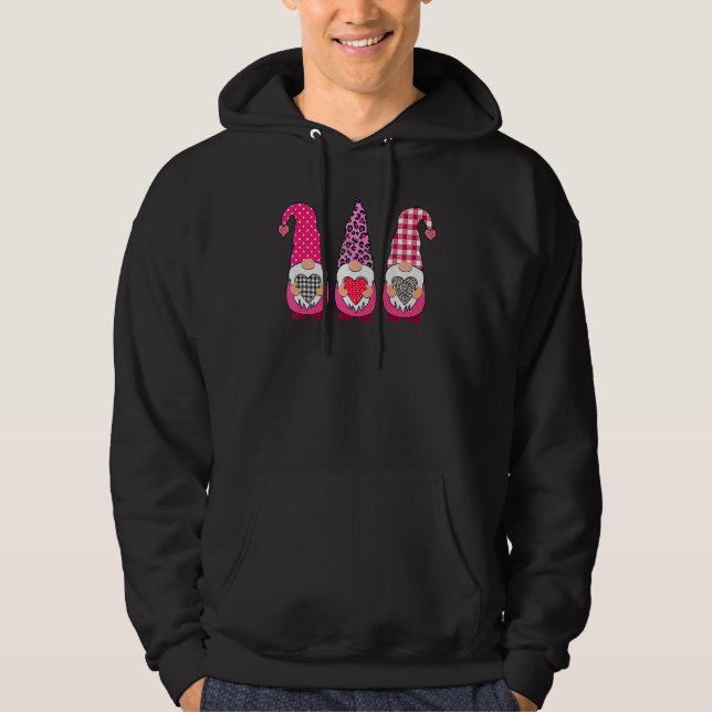 Valentine Gnomes Valentine's Day Love Leopard Buff Hoodie (Framsida)
