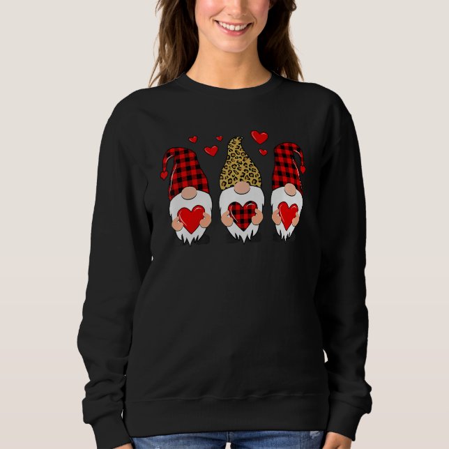 Valentine Gnomes Valentine's Day Love Leopard Buff T Shirt (Framsida)