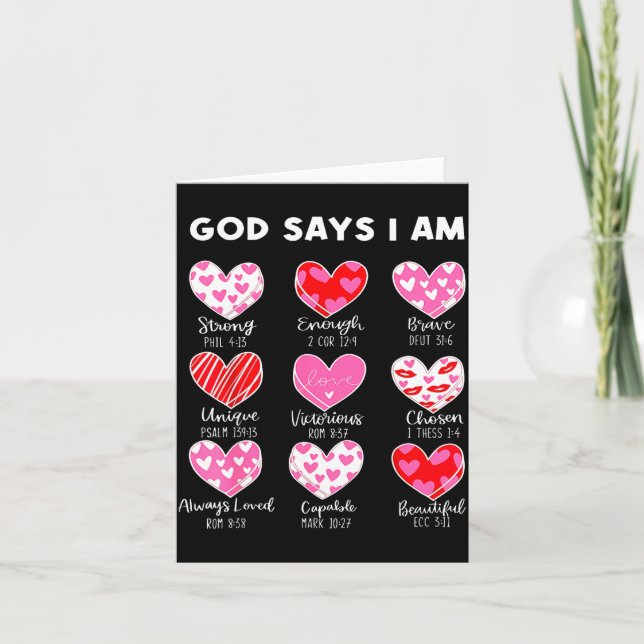 Valentine God Says I Am Heart Girl Women Kid Chris Kort (Framsida)