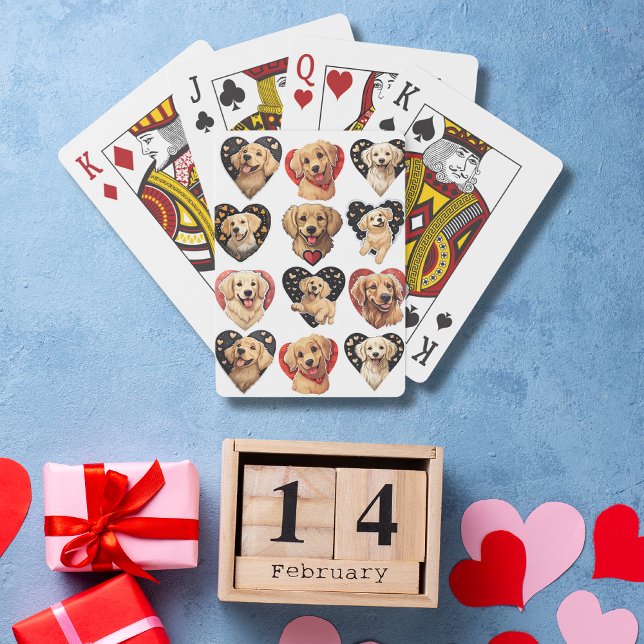 Valentine Golden Retriever Hund Casinokort (Loving Valentine Golden Retriever Dog Poker Cards)