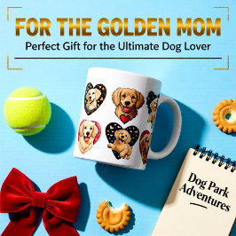 Valentine Golden Retriever Hund Jumbo Mugg