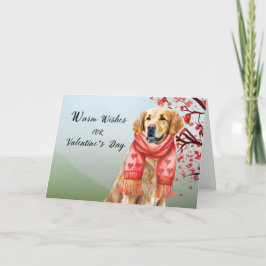 Valentine Golden Retriever Hund Wear Heart Scarf Kort