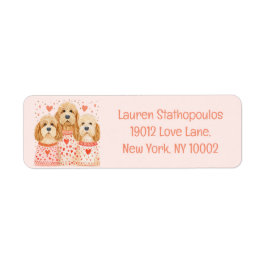 Valentine Goldendoodle Hundar Returadress Etikett