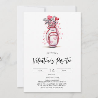 Valentine Golf Inbjudan, Valentines Golfspel Inbjudningar