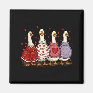 Valentine Goose Heart Silly Goose Alla hjärtans da Magnet