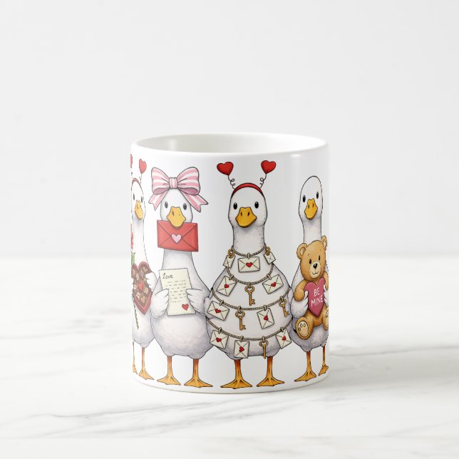 Valentine Goose, Rosa Coquette Valentine Goose Kaffemugg (Center)