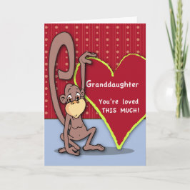 Valentine Granddotter Cute Monkey Helgkort