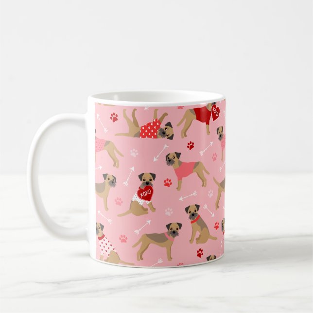 Valentine Gräns Terrier Mönster Kaffemugg (Vänster)