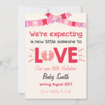 Valentine Gravid Announcement Reveal Kärlek Creme
