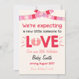 Valentine Gravid Announcement Reveal Kärlek Creme Julkort