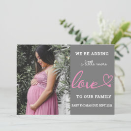 Valentine gravid baby meddelande rosa hjärta