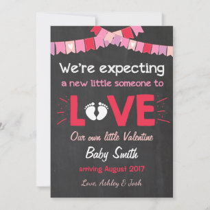 Valentine Gravid Notification Reveal Kärlek Julkort