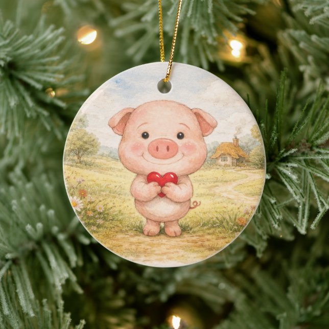 Valentine Gris Julgransprydnad Keramik (Träd)