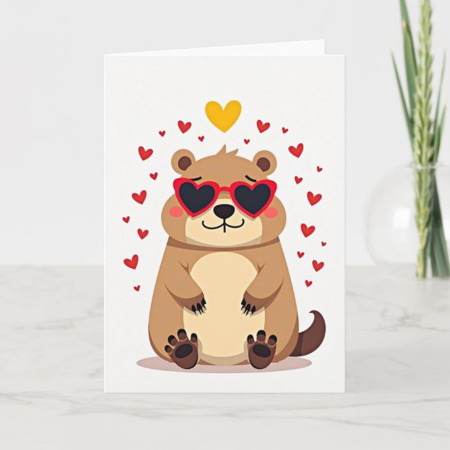 Valentine Groundhog kärlekskort Kort (Framsida)