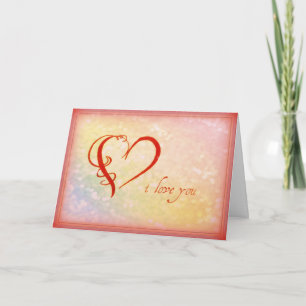 Valentine Hälsning- I Kärlek You Heart Helgkort