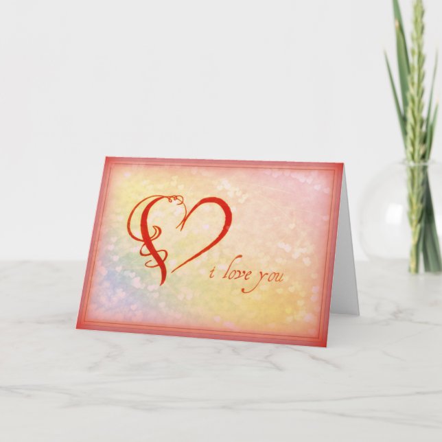 Valentine Hälsning- I Kärlek You Heart Helgkort (Framsida)