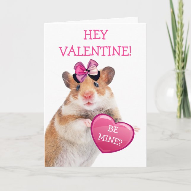 Valentine Hamster/Mouse Kärlek Helgdag Card Helgkort (Framsida)