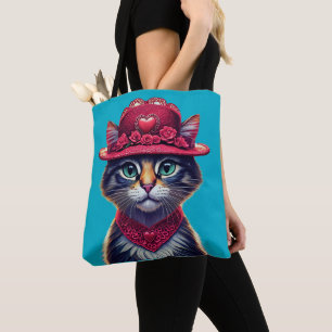Valentine Hat Kattunge Tygkasse
