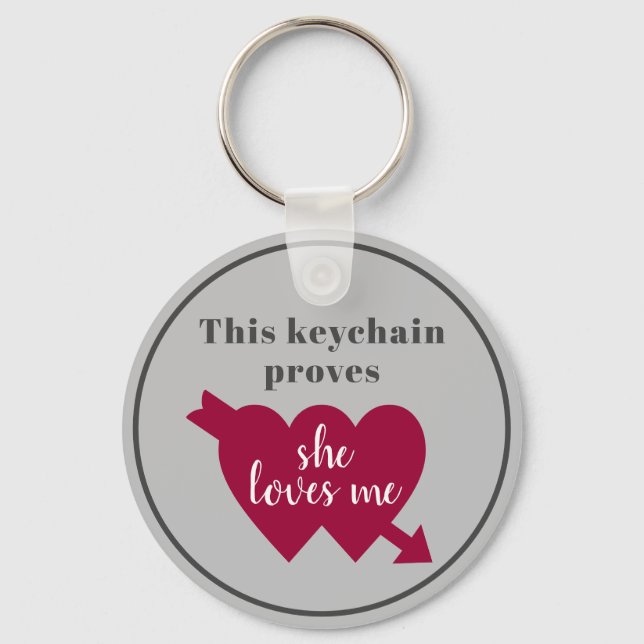 Valentine He Kärlek Me Keychain Nyckelring (Framsida)