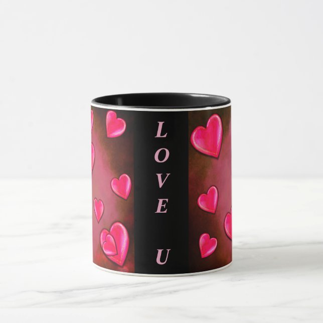 Valentine Heart Art Art Mugg (Center)