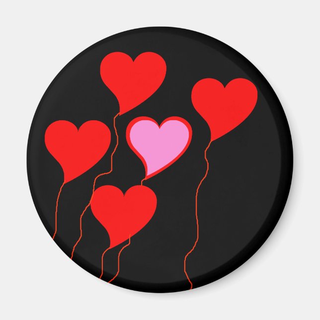 Valentine Heart-ballonger Magnet (Framsidan)