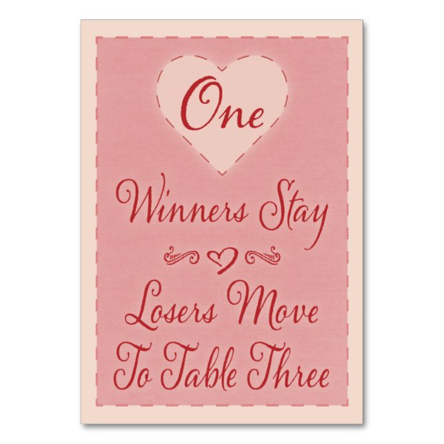 Valentine Heart Bunco Bord kort nr 1 (Framsidan)