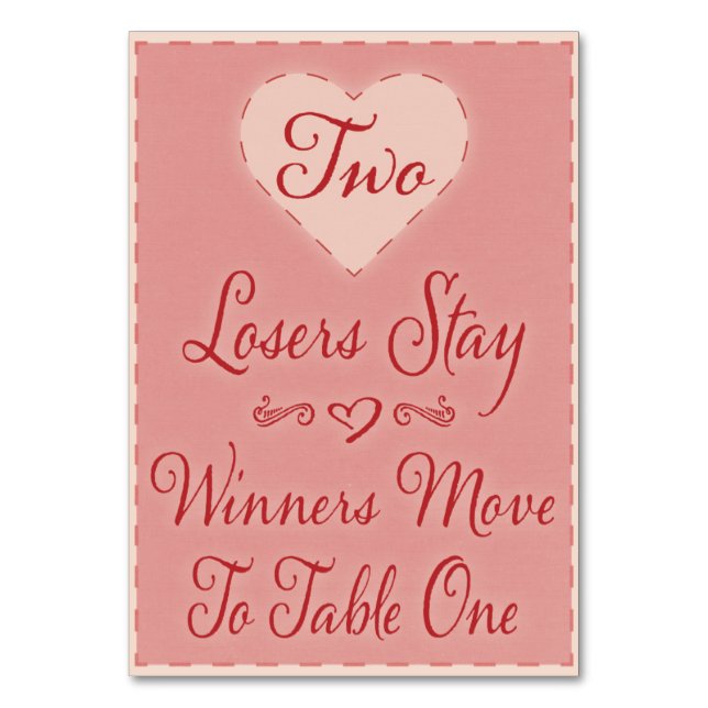 Valentine Heart Bunco Bord kort nr 2 (Framsidan)