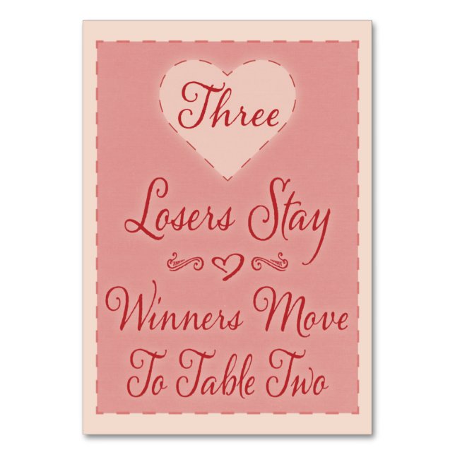 Valentine Heart Bunco Bord kort nr 3 (Framsidan)