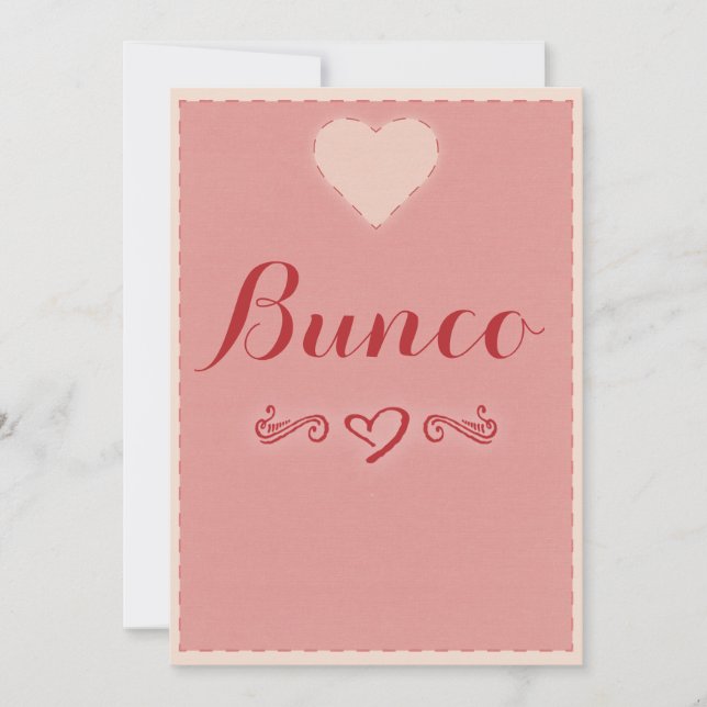 Valentine Heart Bunco-inbjudan Inbjudningar (Framsida)