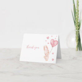 Valentine Heart Bunny Baby Shower Tack för kortet Kort