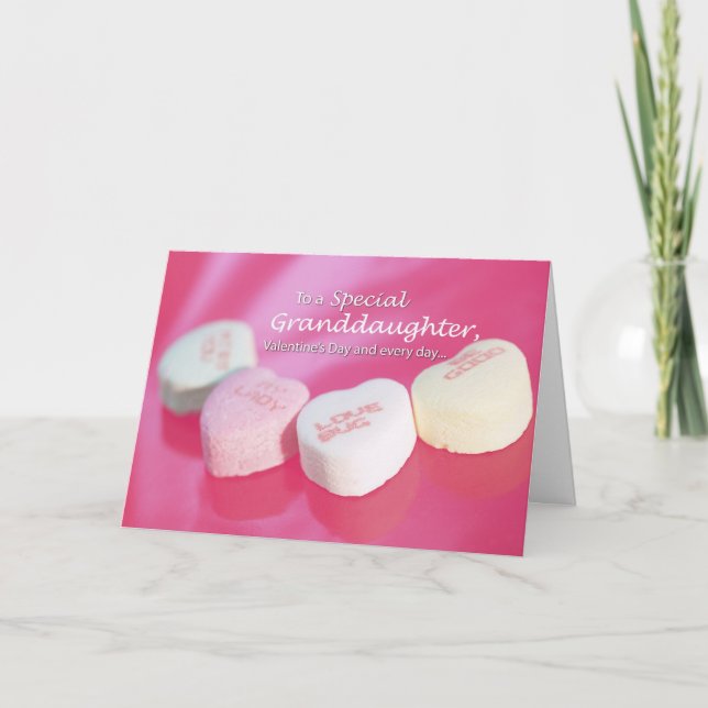 Valentine Heart Candy Granddotter Helgkort (Framsida)