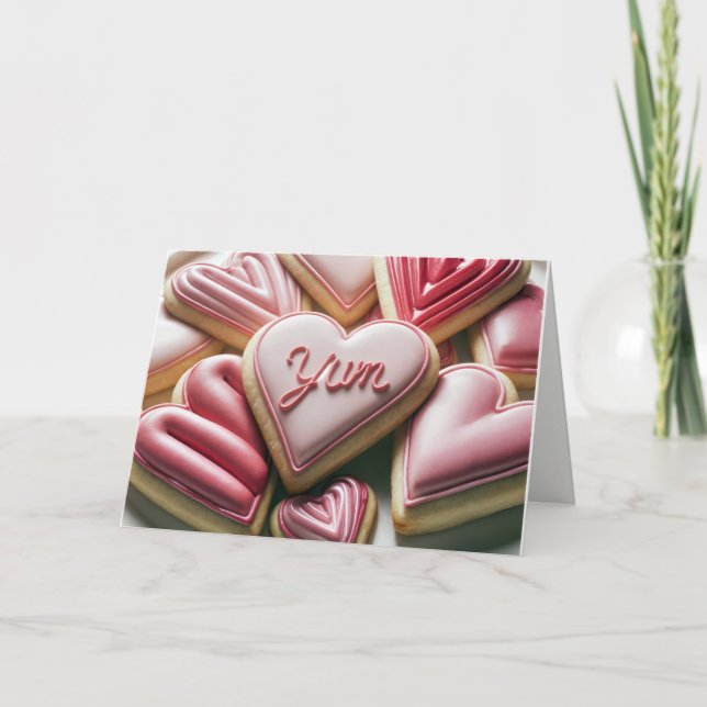 Valentine Heart Cookies Helgkort (Framsida)