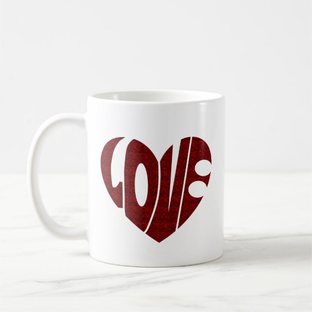 Valentine Heart-design, Retro Kärlek-design Kaffemugg (Vänster)