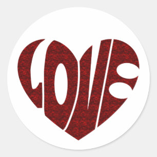Valentine Heart-design, Retro Kärlek-design Runt Klistermärke