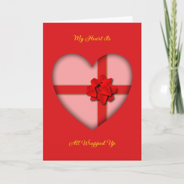 Valentine Heart Folded Greeting Card Kort (Framsida)