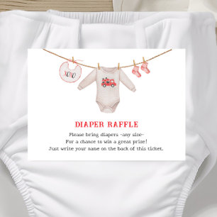 Valentine Heart Girl Baby Shower Raffle Tilläggskort