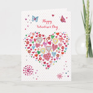 Valentine Heart Hearts Dots Kort för hälsning