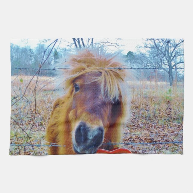 Valentine Heart Horse Kökshandduk (Horisontell)