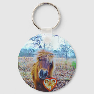 Valentine Heart Horse Nyckelring